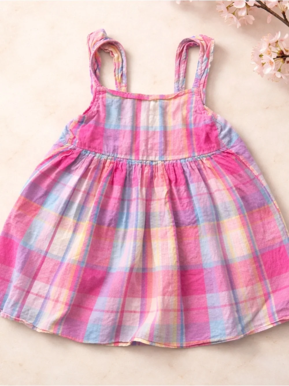OshKosh B'gosh Pink Multi-Color Plaid Toddler Sundress